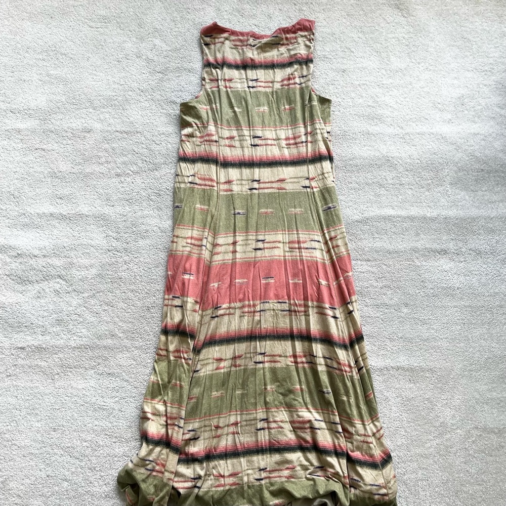 LAUREN RALPH LAUREN BOHO CHIC MAXI DRESS SOUTHWEST AZTEC YELLOWSTONE WESTERN - Picture 2 of 9